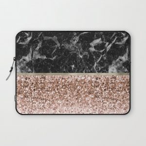 Warm chromatic - rose gold and black marble Computer Cover by marbleco - Laptop Sleeve - 13"