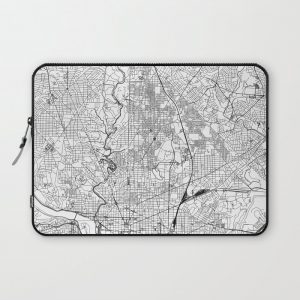 Washington D.C. White Map Computer Cover by multipliCITY - Laptop Sleeve - 13"