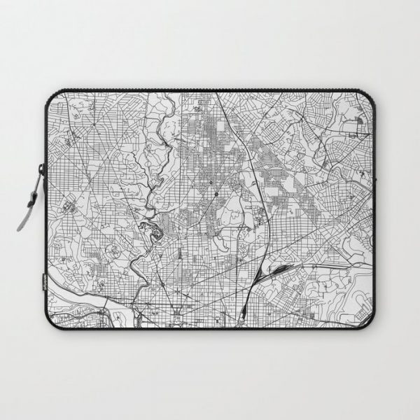 Washington D.C. White Map Computer Cover by multipliCITY - Laptop Sleeve - 13"