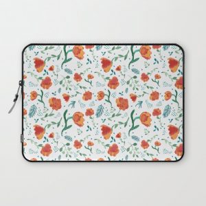 Watercolor floral - deep oranges Computer Cover by Anne LaFollette - Laptop Sleeve - 13"