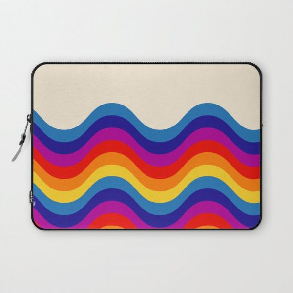 Wavy retro rainbow Computer Cover by showmemars - Laptop Sleeve - 13"