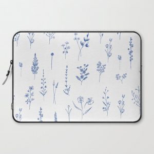 Wildflowers in blue Computer Cover by Anis Illustration @anisillustration - Laptop Sleeve - 15"