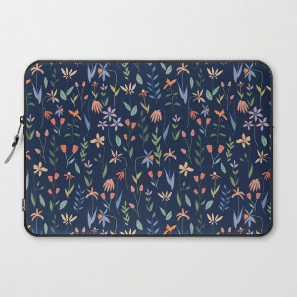 Wildflowers in the Air Navy Computer Cover by Inez Jestine - Laptop Sleeve - 15"