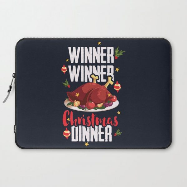 Winner Winner Christmas Dinner Computer Cover by Wild Dog Art - Laptop Sleeve - 15"