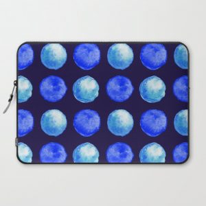 Winter Blue Watercolor Large Dots Pattern Computer Cover by Boriana Giormova - Laptop Sleeve - 15"