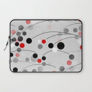 Winterberry - Abstract - Black, Gray, Red, White Computer Cover by MellowCat - Laptop Sleeve - 13"