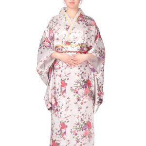 Woman's Japanes Costumes Floral Print Silk Holidays Costumes