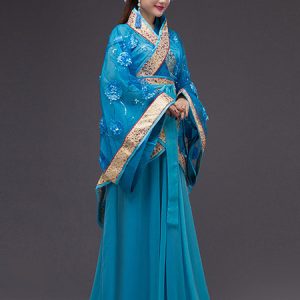 Women Chinese Costumes Chiffon Sequin Flower Han Dynasty Holidays Costumes