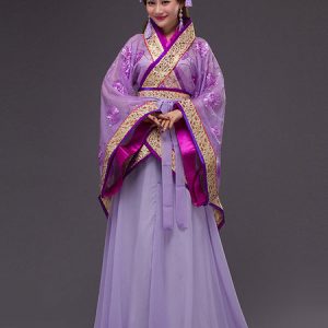 Women Chinese Costumes Chiffon Sequin Flower Han Dynasty Holidays Costumes