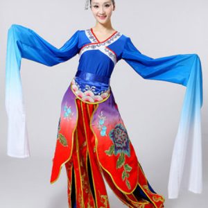 Women Classical Dance Costumes Chinese Jinghong Dance Long Sleeve Performance Costumes Halloween