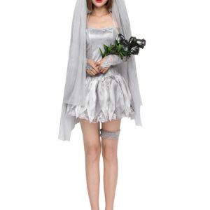 Women Halloween Costumes Corpse Bride Lace Anklets Veil Halloween Holidays Costumes