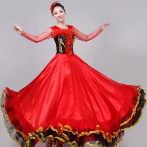 Women Spanish Paso Doble Dance Costume Bullfighting Flamenco Dance Dress Performance Costume Halloween