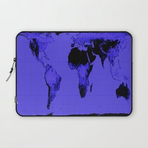 World Map: Gall Peters Indigo Purple Computer Cover by 2sweet4words Designs - Laptop Sleeve - 13"