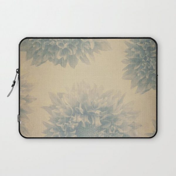 YESTERYEAR textured vintage ivory background with pale blue grey floral pattern Computer Cover by LishPix - Laptop Sleeve - 13"