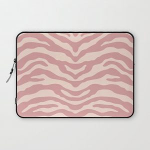 Zebra Wild Animal Print Dusty Rose and Beige Computer Cover by Tony Magner Design - Laptop Sleeve - 13"