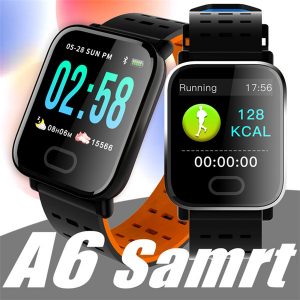 a6 fitness tracker wristband smart watch color touch screen water resistant smartwatch phone with heart rate monitor pk id115