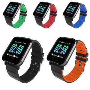 a6 fitness tracker wristband smart watch color touch screen water resistant smartwatch phone with heart rate monitor pk id115