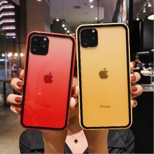 acrylic gradient clear phone cases rainbow back cover transparent shockproof protector for iphone 11 pro x xr xs max 7 8 6 plus