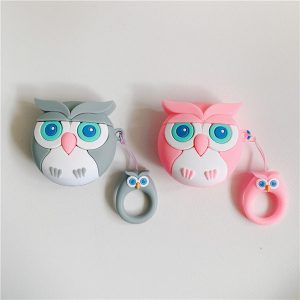 airpods case for 1/2 bluetooth headset shockproof cover for airpods fashion pvc cute cartoon owl print storage box 2 colors wholesale