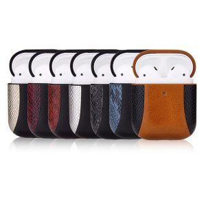 airpods protective case for 1/2 bluetooth headset shockproof case for airpods fashion snake pattern patchwork storage box 7 colors wholesale