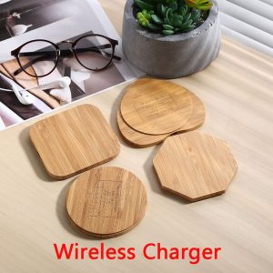 bamboo wood wireless charger wooden charging pad qi fast charge dock with usb cable phone charging tablet for iphone samsung universal