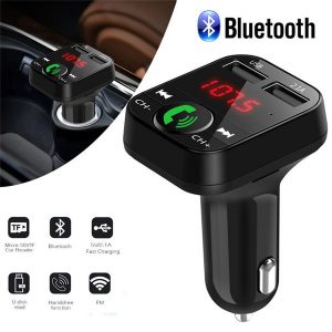 bluetooth fm transmitter hands car kit car styling mp3 music player tf flash music 5v 2.1a usb charger 12v-24v fm modulator