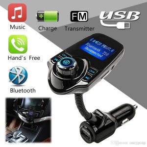 bluetooth handsfm transmitter car kit mp3 music player radio adapter with volume adjustable for iphone samsung lg smartphone t10