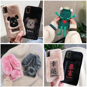 brand girls and womens case phone 11pro fall and winter plush couple phone case cute cartoon case 14 styles wholesale high quality