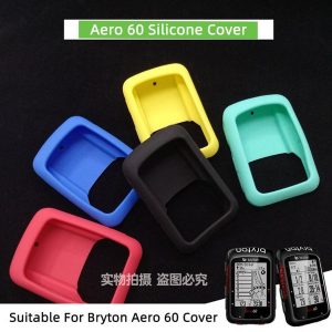 bryton aero 60 bike computer silicone cover rubber protective case + hd film (for bryton aero 60)