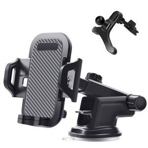 car phone mount dashboard & windshield cell phone holder stand with one-touch design 360° rotation for iphone galaxy google nexus lg huawei