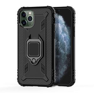 carbon fiber ring bracket phone case for iphone 11 pro xs max xr 7 8 samsung s20 ultra note 10 huawei p smart