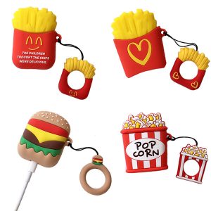 cartoon designer airpods case for apple chip humburger airpods 1 and 2 case for wireless bluetooth headphone air pods pouch protective case