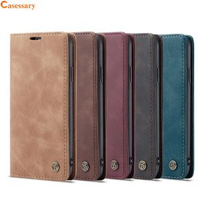 caseme leather wallet cases with card holder kickstand feature for iphone xr xs max iphone 11 pro max samsung s10 note 10 plus