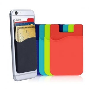 cell phone card holder wallet,ultra-slim self adhesive silicone stick-on credit card id wallet case pouch sleeve pocket for smartphones