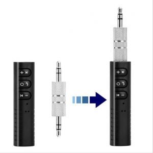 clip-on wireless aux bluetooth 4.1 receiver for car headphone speaker 3.5mm bluetooth audio music adapter jack with mic