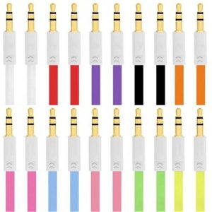 colorful 1m flat aux cable 3.5mm audio auxiliary cables jack male to male car audio stereo cord wire for phone iphone ipod mp3 mp4 pc