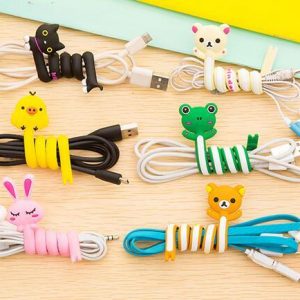 cute cartoon animals wire manager earphones organizer cable winder cord router for data cable and earphone