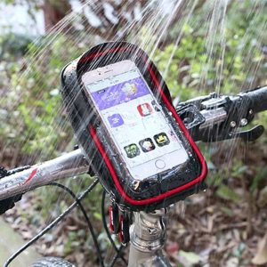 cycling bicycle bike head tube handlebar cell mobile phone bag case holder case pannier waterproof touchscreen polyester bag