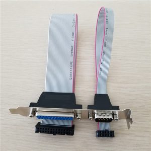 db25 25pin parallel port printer lpt & rs-232 rs232 com db9 9pin serial port cable cord wire bracket 30cm