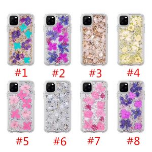 defender case with real flower for iphone 11pro max xr xs max 7 8 plastic back cover tpu frame for samsung s10 s10e s10 + s9 plus s9 shell