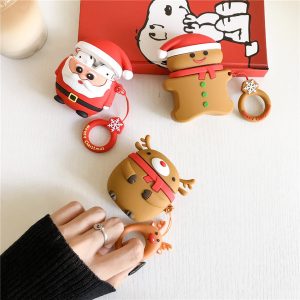 desginer for airpods 1/2 storage case cartoon christmas element pvc soft case for bluetooth earphone protective box 5 styles wholesale