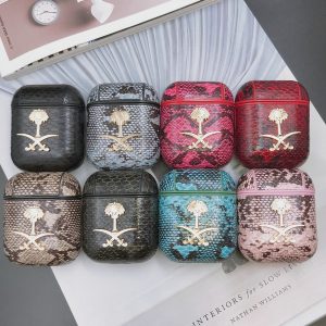 designer cases for airpods tide new brand cases airpods1/2 protective cover snake skin wireless bluetooth headset case anti-drop