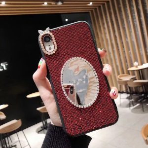 designer phone case for iphone 11 pro/11/11promax fashion iphone xs max xr x/xs 7p/8p 7/8 6p/6sp female's luxury case with makeup mirror