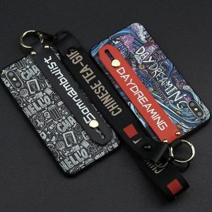 designer phone case for iphone 6/6s,6p/6sp,7/8,7p/8p x/xs,xr,xsmax fashion graffiti print back cover with lanyard wholesale