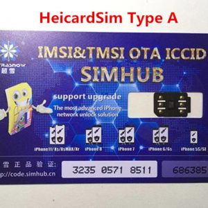 dhl original chinasnow heicardsim v1.37 type a for ip6-xs with iccid & mcc & tmsi mode unlock card for all carriers gevey