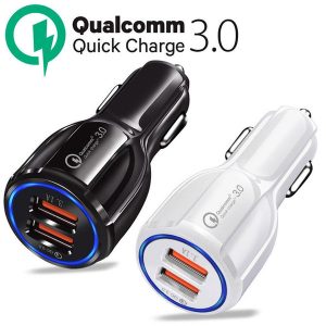 dual usb car charger 2 port lcd display 12-24v cigarette socket lighter fast car charger power adapter car styling