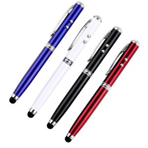 durable 4 in 1 laser pointer capacitive led light torch touch screen stylus ball pen for iphone wholesale and quality