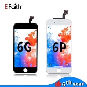 efaith no dead pixel high color lcd screen for iphone 6 / 6plus white lcd display with touch screen digitizer complete & ing