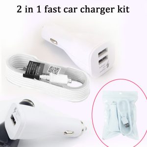 ep-ln915 5v2a 9v1.67a fast car charger 2 in 1 kit single usb dual usb version with 1.2m 4ft type c cable or 1.5m 5ft micro usb data cable