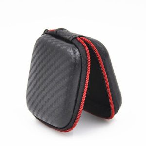 eva pu zipper bag for earphone cable mini box sd card portable coin purse headphone bag carrying pouch pocket case cover black red